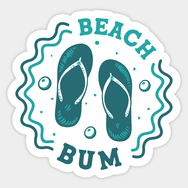 Beach Bum // Fun Summer Flip Flop Badge Sticker by SLAG_Creative